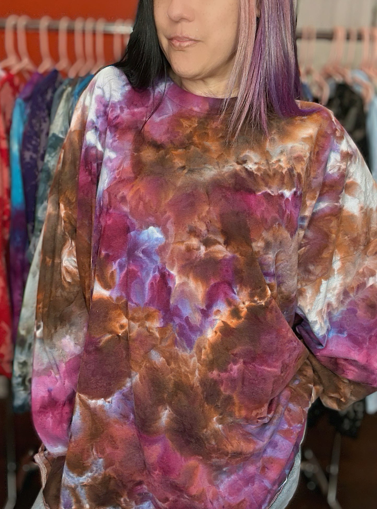 5X Long Sleeve Hand dyed Shirt
