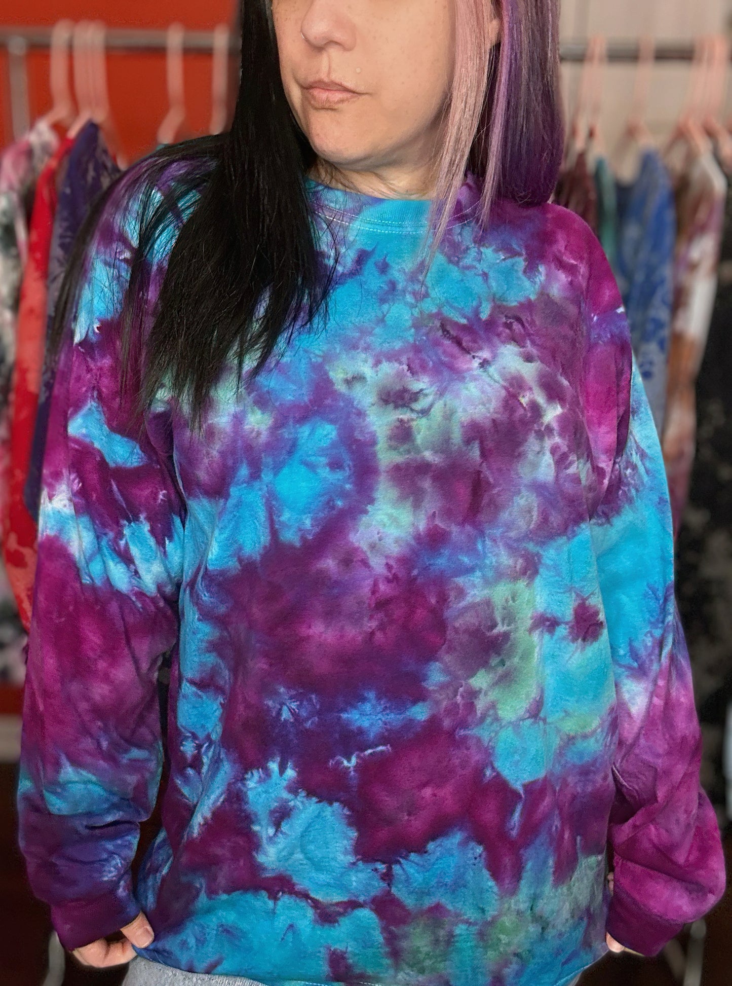 Large Long Sleeve Hand dyed Shirt