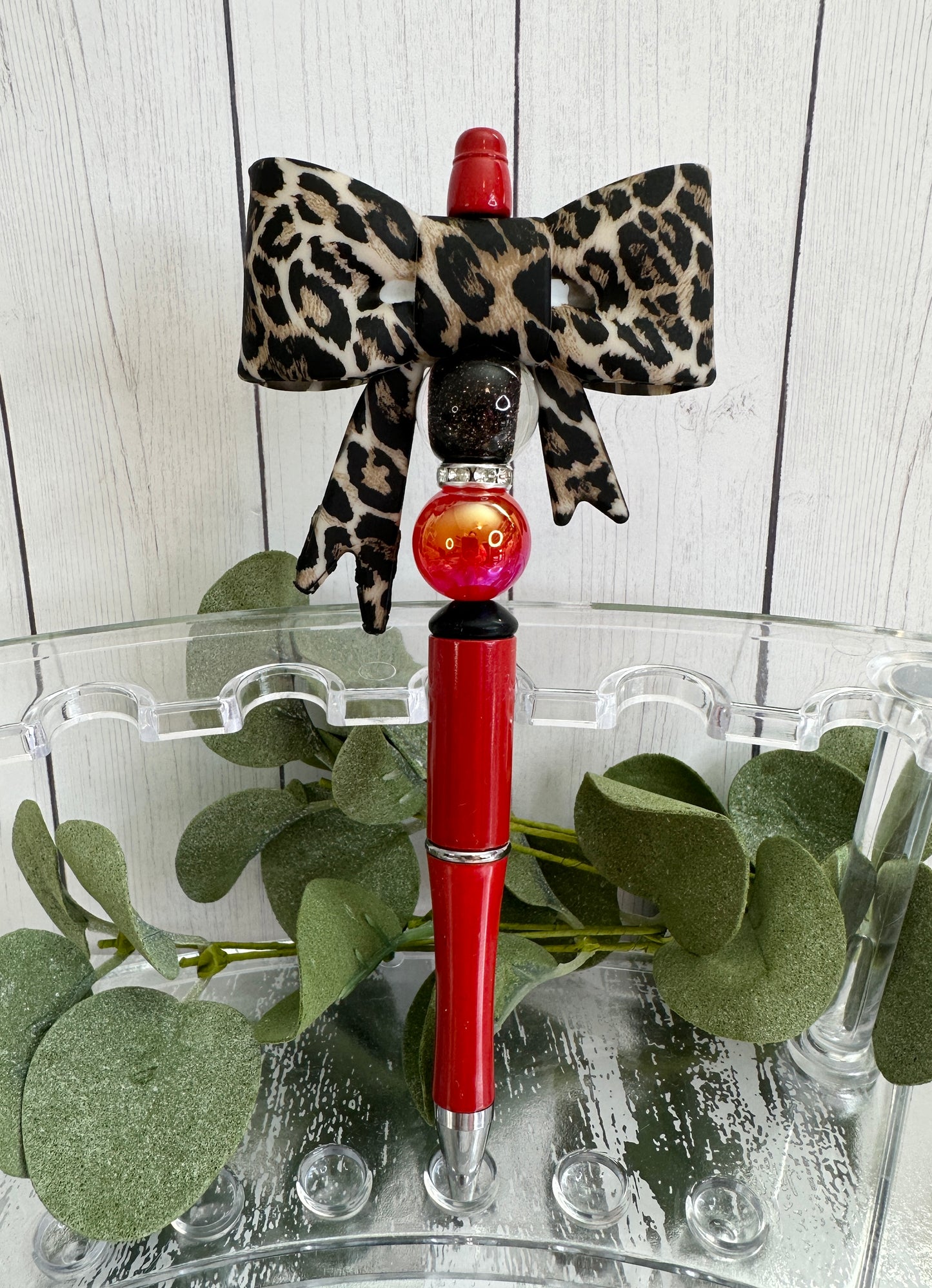 Leopard Big Bow red Pen