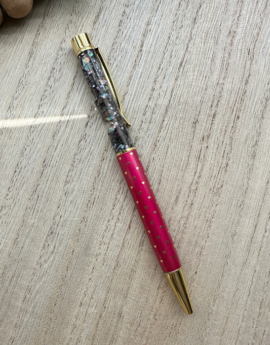 Magenta Snowglobe Pen