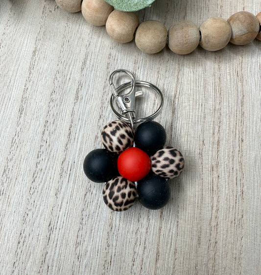 Mini Beaded Flower Keychain #1