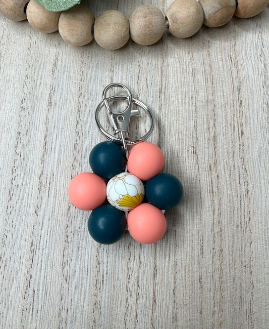 Mini Beaded Flower Keychain #4