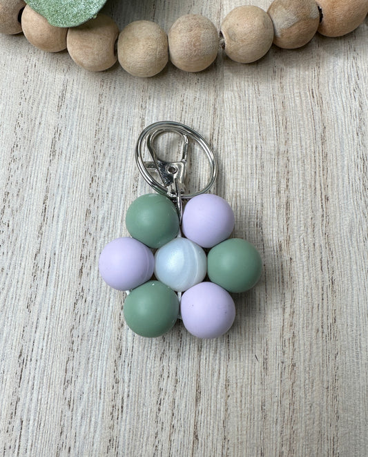 Mini Beaded Flower Keychain #5